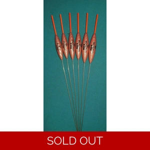SRG003 Pack of 6 High Quality Pole Floats Chianti Red Tip Wire Metal Stem